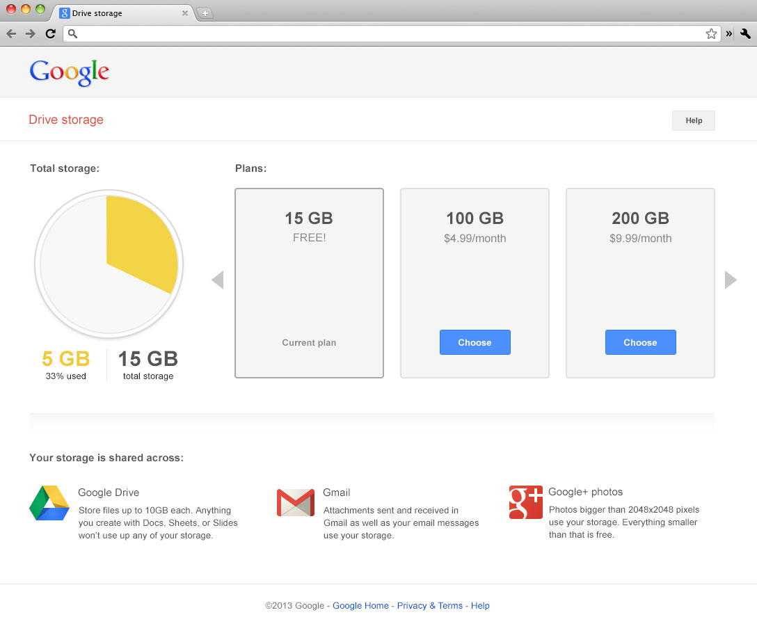 Google Offers 15GB Unified Storage Across Gmail, Drive, Google+